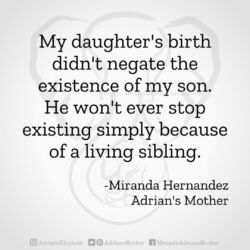 Download for Instagram My daughter's birth didn't negate the existence of my son. He won't ever stop existing simply because of a living sibling. -Miranda Hernandez, Adrian's Mother