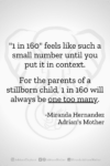 Download or click "P"/Save button to post to Pinterest "1 in 160" feels like such a small number until you put it in context. For the parents of a stillborn child, 1 in 160 will always be one too many. -Miranda Hernandez, Adrian's Mother