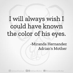 Download for Instagram I will always wish I could have known the color of his eyes. -Miranda Hernandez, Adrian's Mother