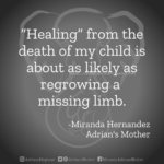 Download for Instagram “Healing” from the death of my child is about as likely as regrowing a missing limb. -Miranda Hernandez Adrian's Mother