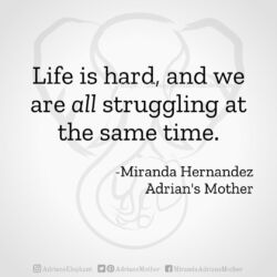 Download for Instagram Life is hard, and we are all struggling at the same time. - Miranda Hernandez, Adrian's Mother