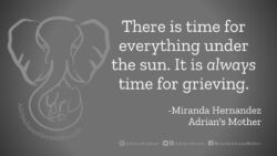Download for Facebook or Twitter There is time for everything under the sun. It is always time for grieving. -Miranda Hernandez, Adrian's Mother